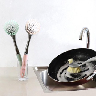 Kitchen Durable Bowl Plate Long Handle Brush Decontamination Dishwashing Brush Cleaning Tool #9