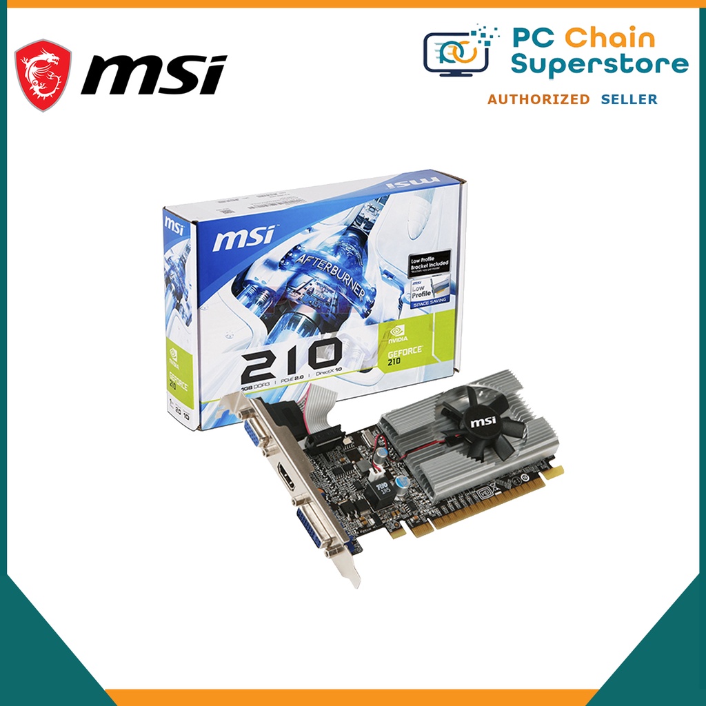 MSI Nvidia Geforce 210 1GB DDR3 Low Profile Graphics Card HDMI/DSUB
