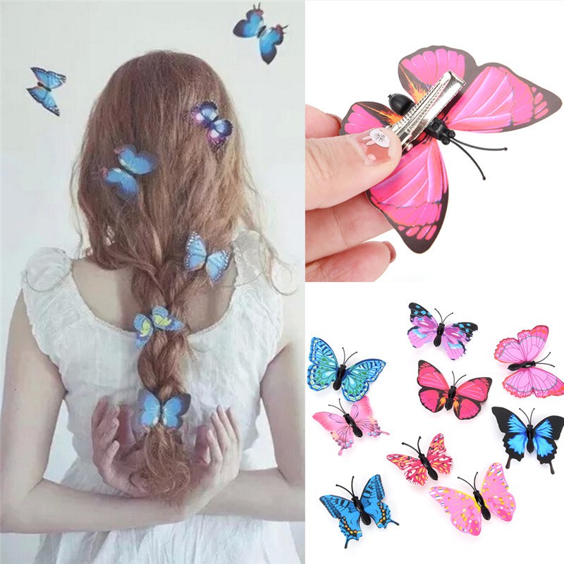 5 PCS Butterfly Hair Clips Bridal Hair Accessories Wedding Photography |  Shopee Philippines