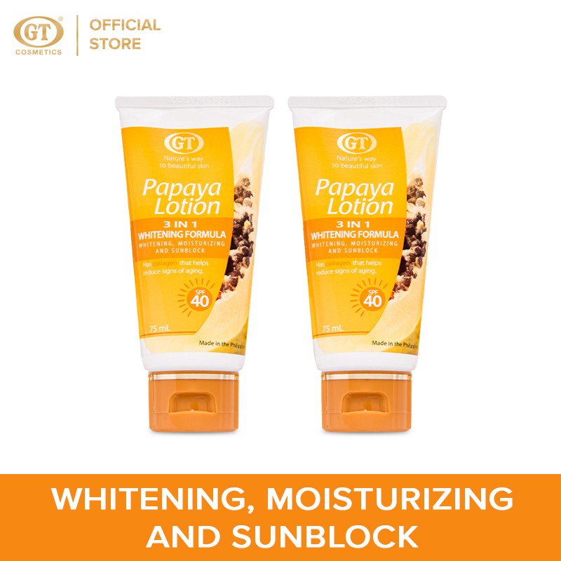 GT Papaya Lotion with SPF40 75ml (Set of 2) Shopee Philippines