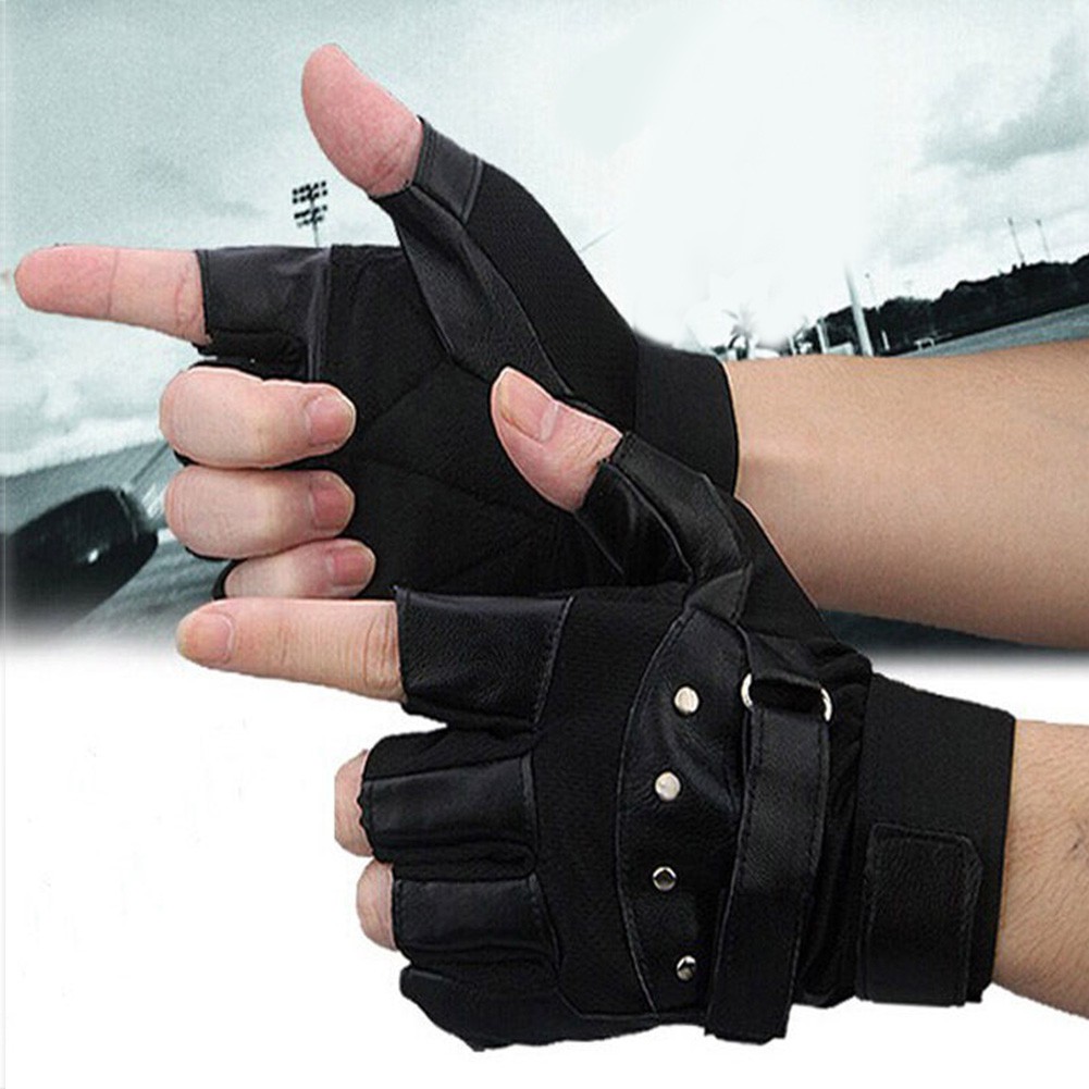 pleather fingerless gloves