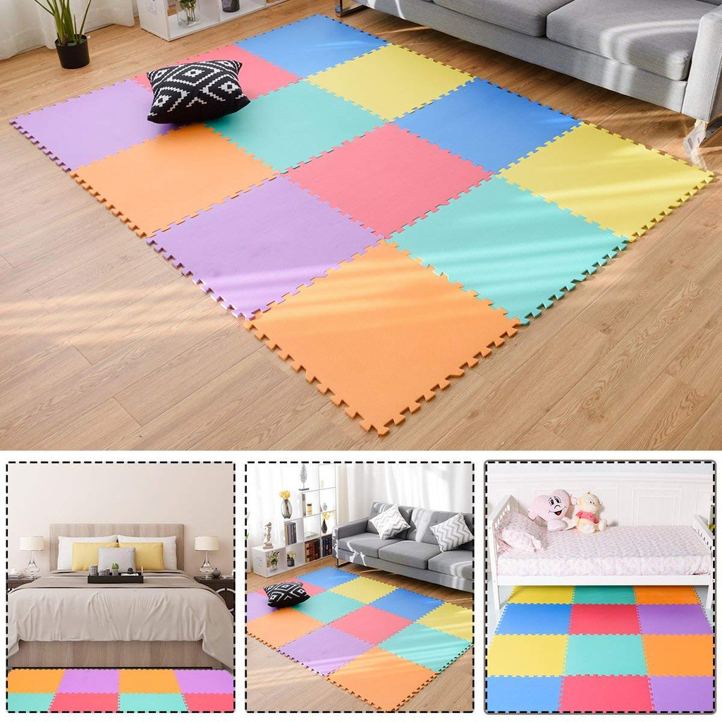 Cod 4 Pcs 60x60 Cm Plain Giant Puzzle Mat Kids Exercise Play Mats