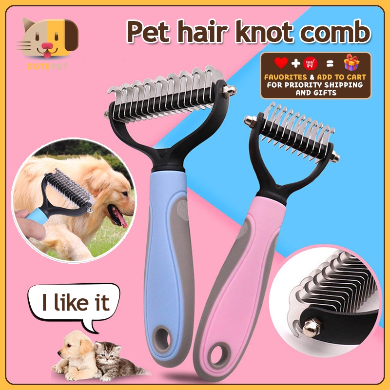 Pet Comb Double Untie Knot Rake dog hair knot comb brush Hair Grooming