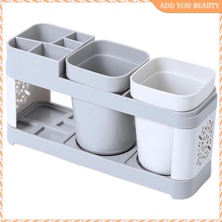 [Wishshopeefhx] Toothbrush Holder  Storage Caddy Set for Vanity Counter Sink Family Adults #8