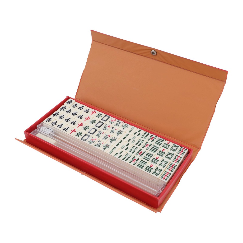 1 Set Mahjong Traditional Chinese Mahjong Set Travel Family Games Portable Mahjong Game Travel