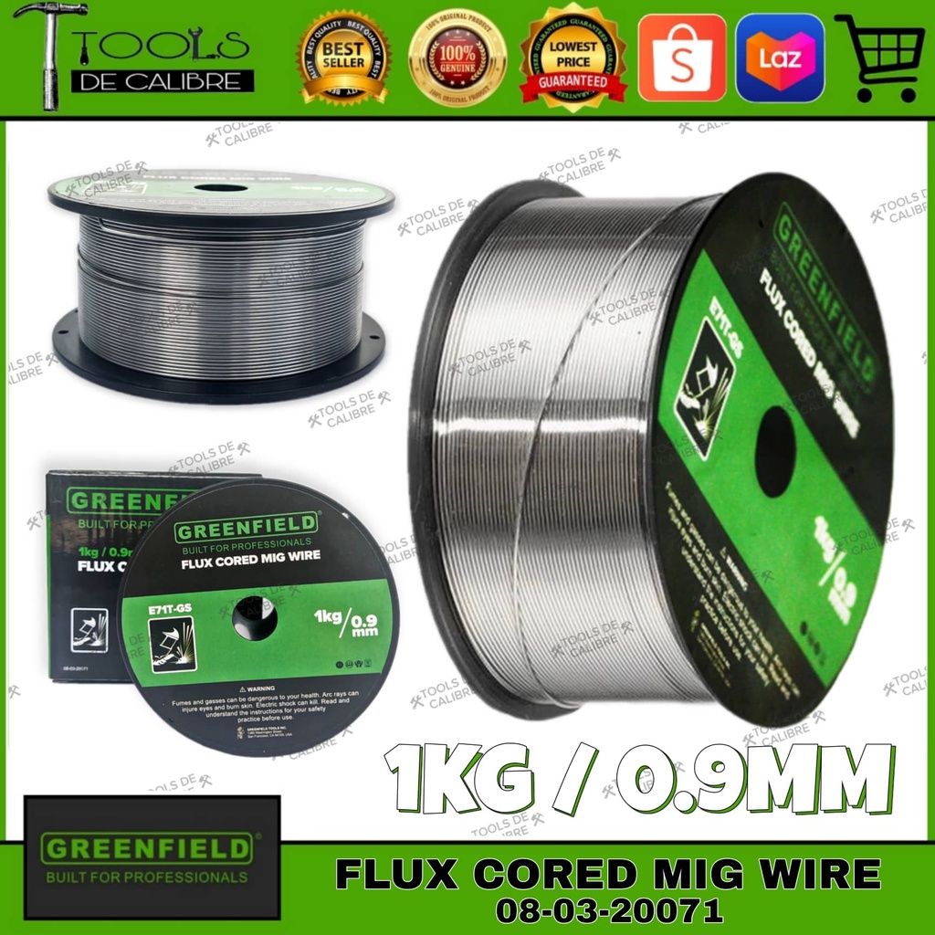 GREENFIELD 1KG/0.9mm Metal GASLESS Flux Cored Mig Wire Mig Weld Welding