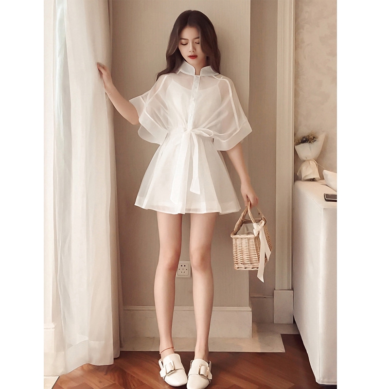 white cocktail dress with sleeves