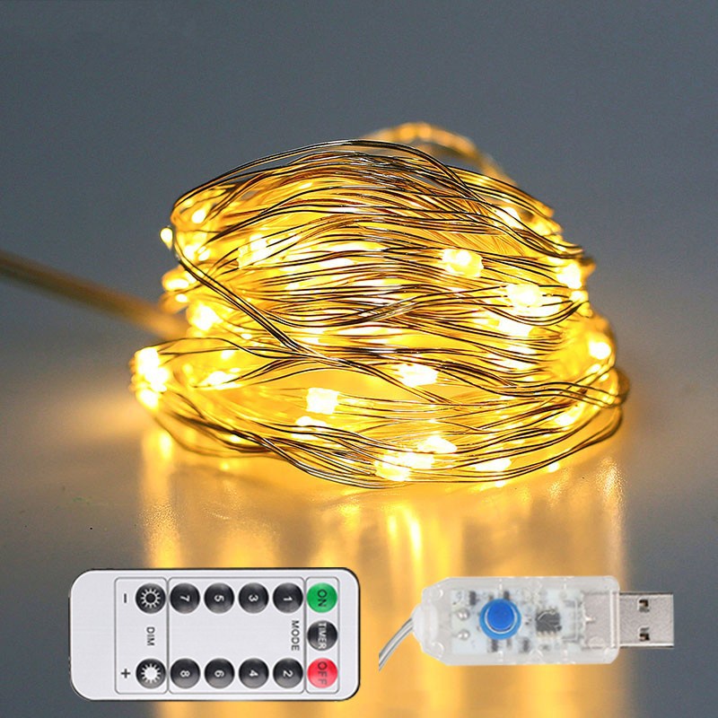 LED USB Fairy Light,Waterproof Copper Wire String Light,8 Modes ...