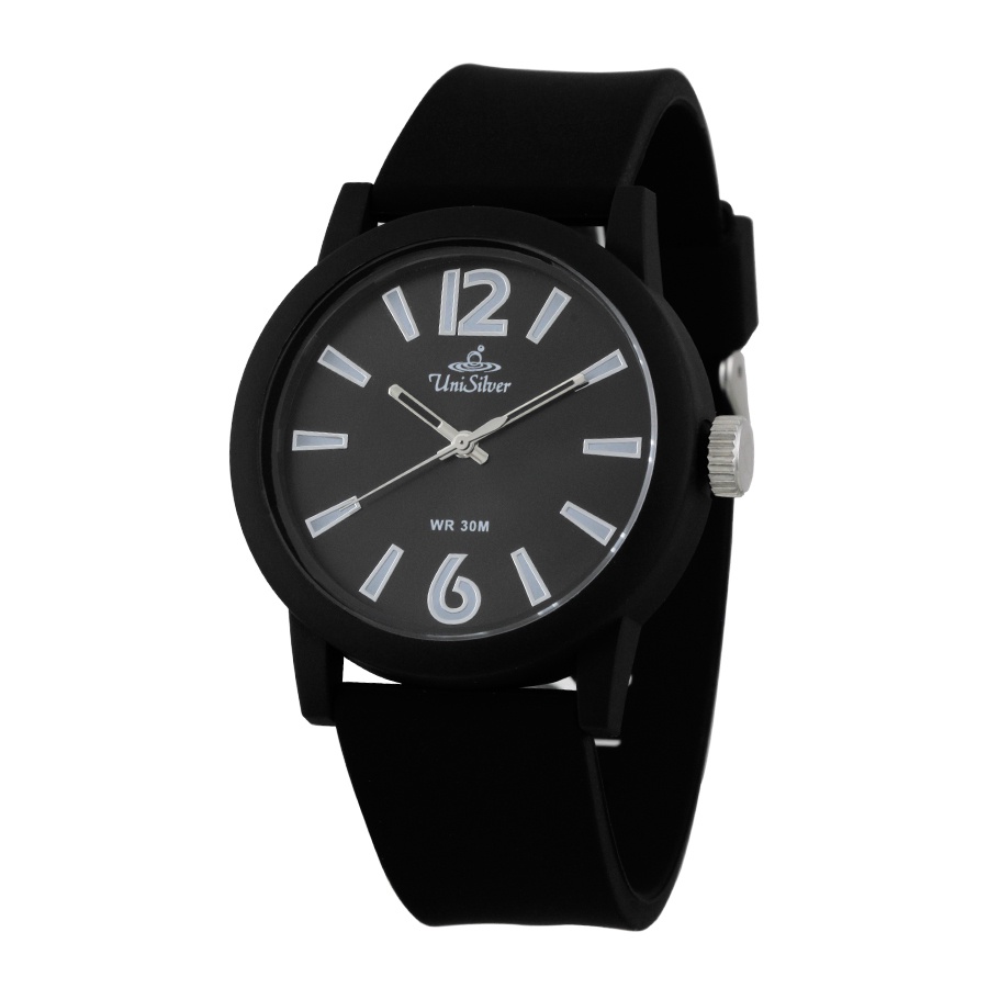 UniSIlver TIME PLAYSOME Unisex Large Analog White/Black Rubber KW2289 ...