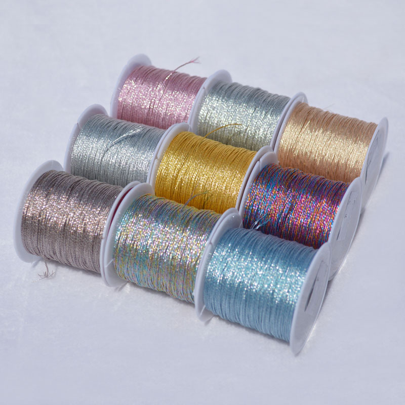 1pc DIY Handmade Accessories Golden Silver Strands Symphony Embroidery Yarn Bracelet Thread
