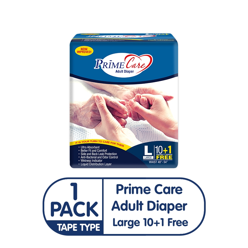 Prime Care Adult diaper Large 10+1 Shopee Philippines