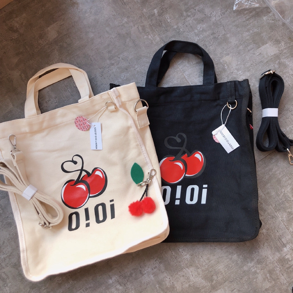 Korean Tide Oioi 5252 By Cute Cherry Print Krish Joint On The Oblique Backpack Shopee Philippines