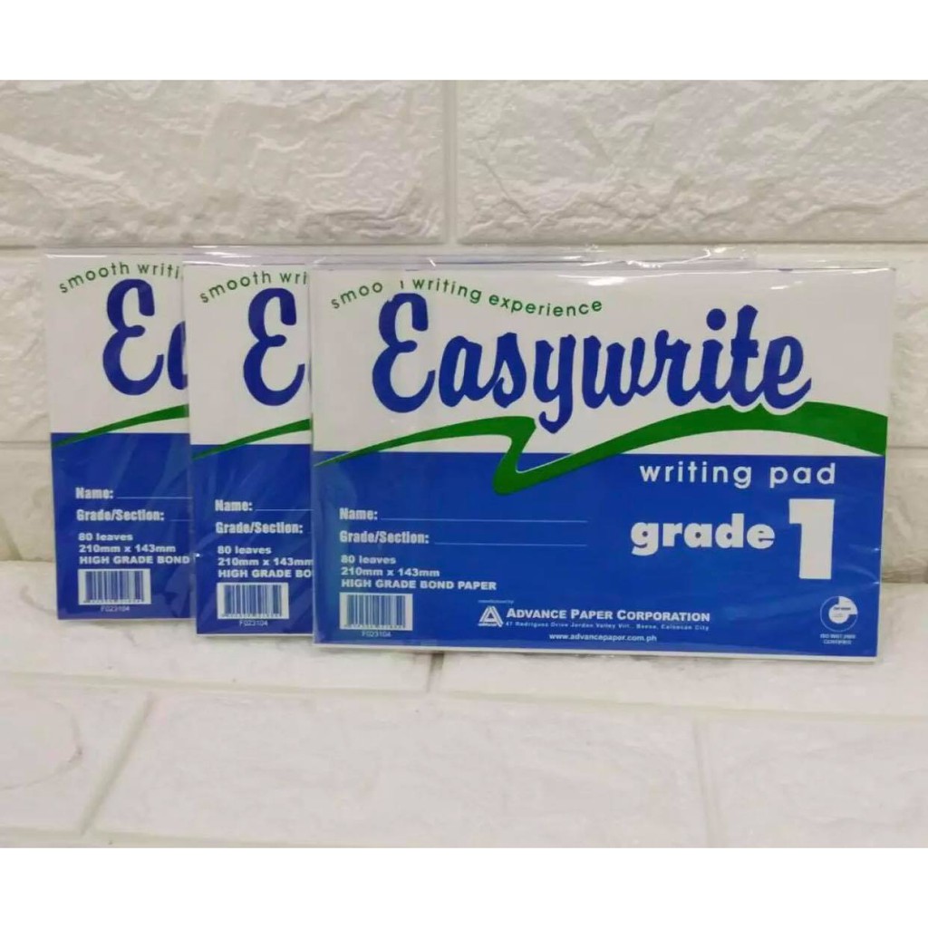 Easywrite pad paper grade 1 80leaves Shopee Philippines
