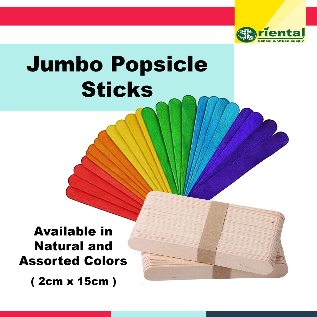 6 inches Jumbo Popsicle Sticks - Big Size 2cm x 15cm - DIY Popsicles ...