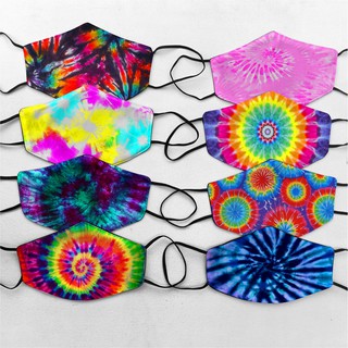 Tie Dye Effect Sublimation Print Fashionable Washable Cloth face mask for adult and kids