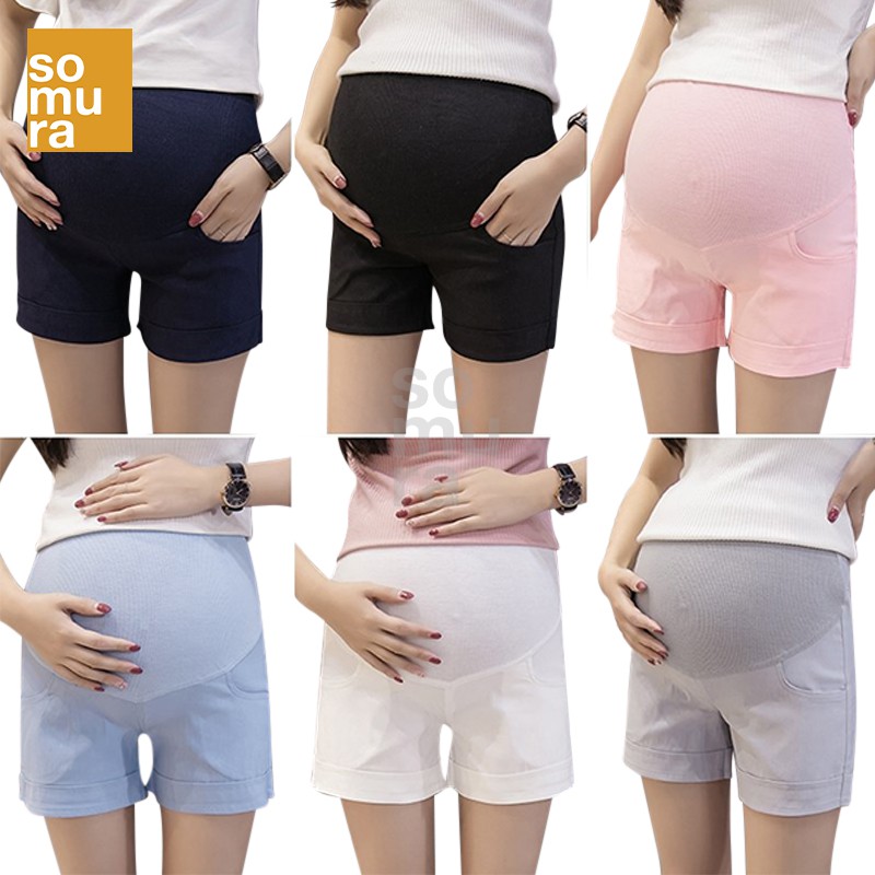 Highwaisted Maternity Shorts for pregnant women (611) Shopee