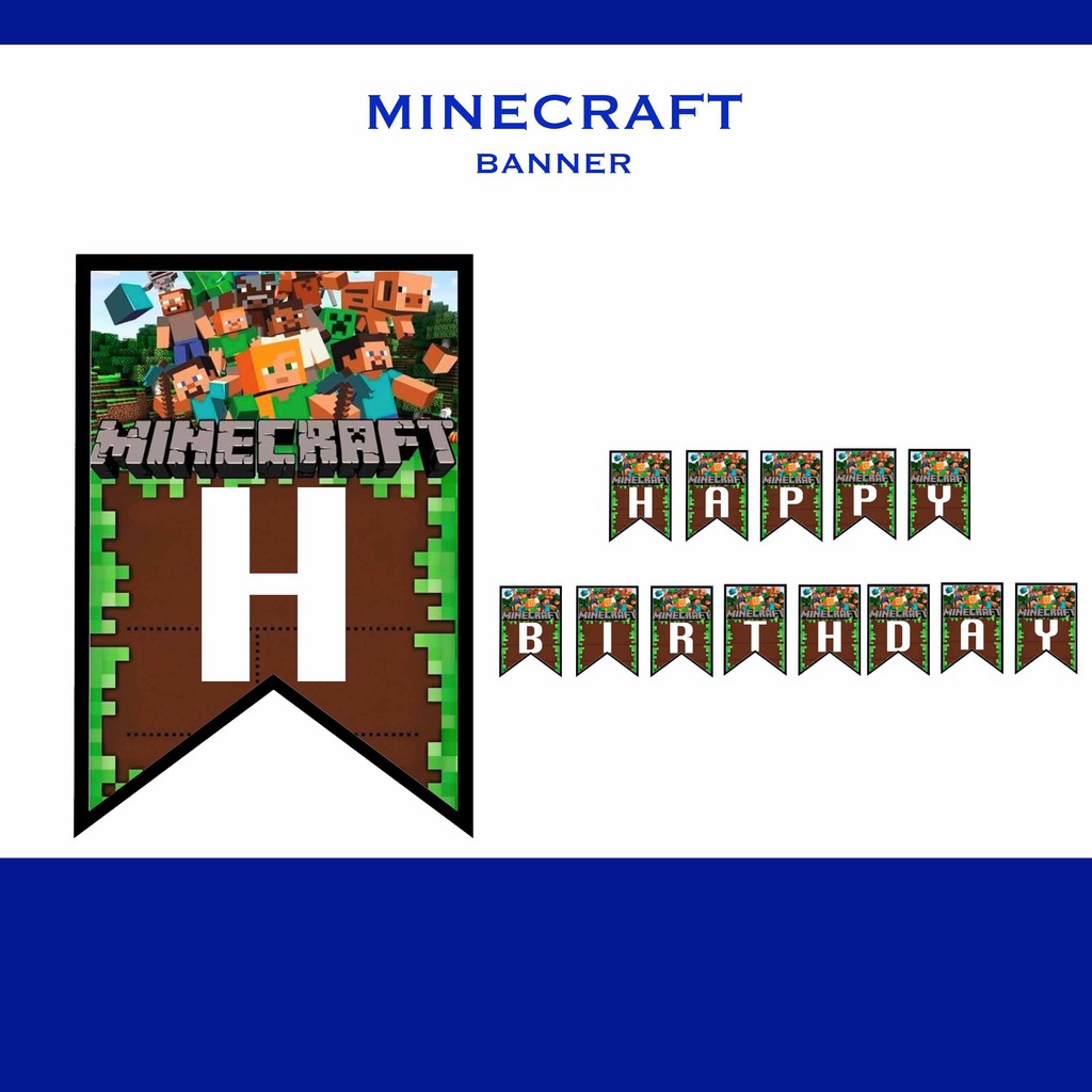 minecraft birthday banner party decoration shopee philippines