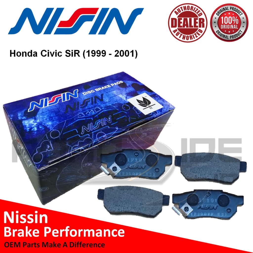 NISSIN Rear Brake Pads for Honda Civic SiR (1999 2001) Shopee