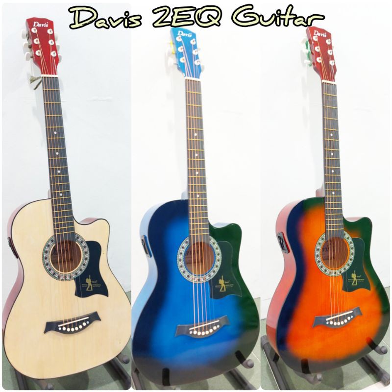 Davis Acoustic-Electric Guitar Size 38" W/ More Freebies | Shopee