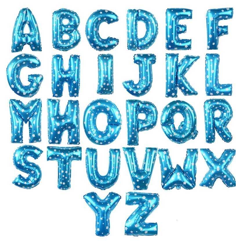 A-S\u003e 16 Inch Blue Foil Letter Balloons 