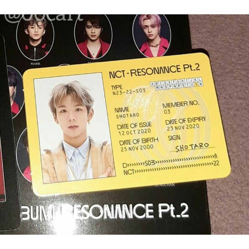 NCT SHOTARO ID CARD (ONHAND) | Shopee Philippines