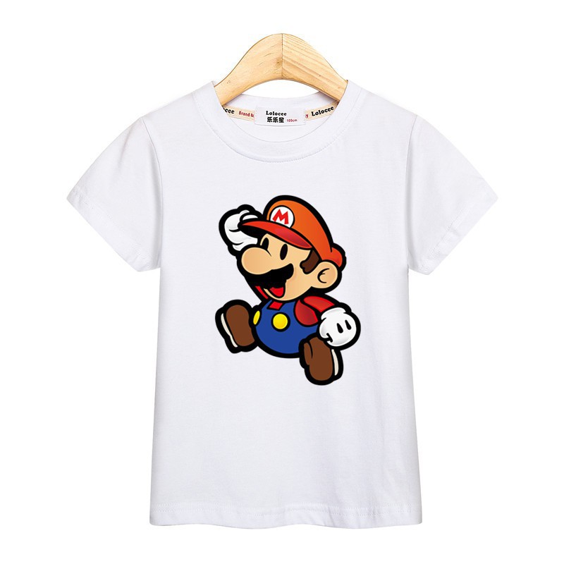 Kids super Mario t shirt tees baby boy girl cotton clothing | Shopee ...