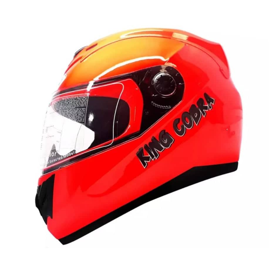 orange motorcycle helmet