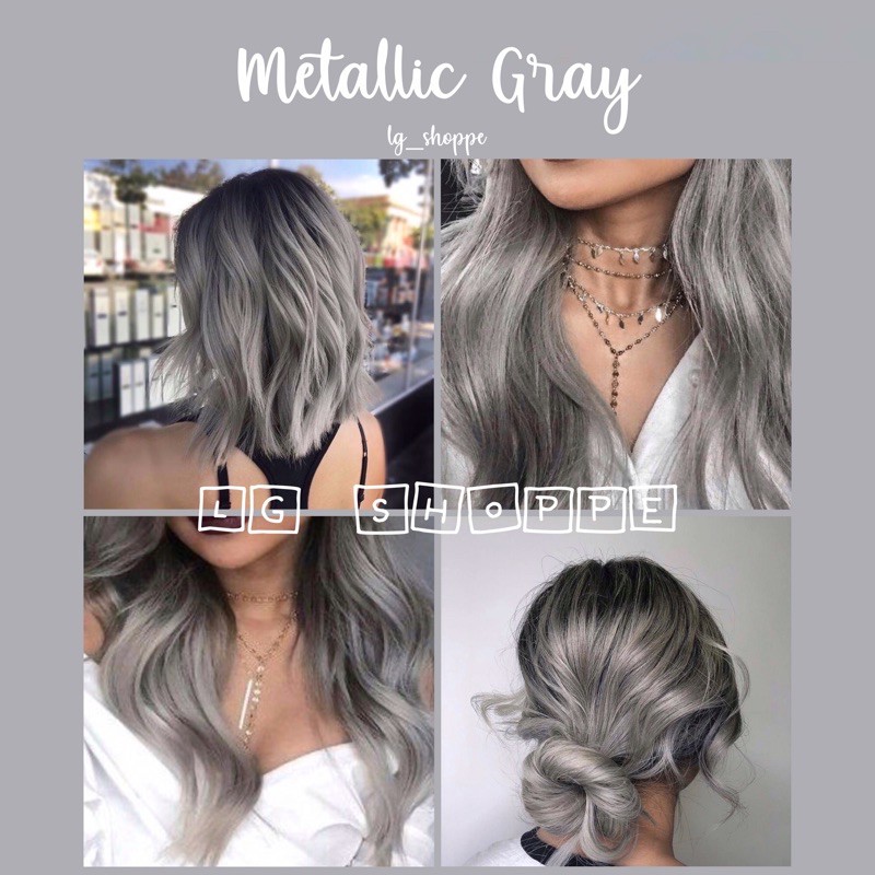 Metallic Gray/Grey Hair Color  + Bleaching Set & Oxi (Sunbright  Series/Bremod/Random Brand) | Shopee Philippines