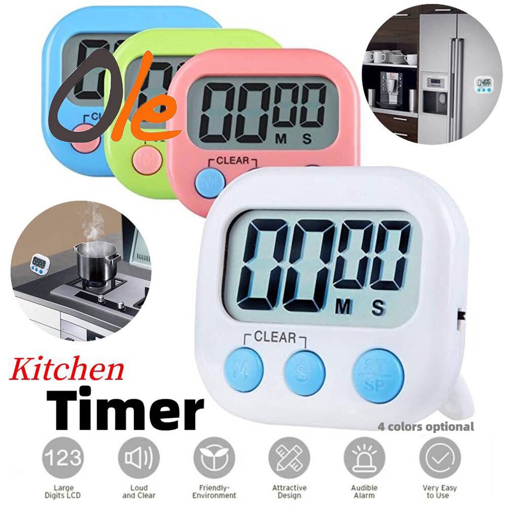 Digital Kitchen Timer for Cooking Big Digits Loud Alarm