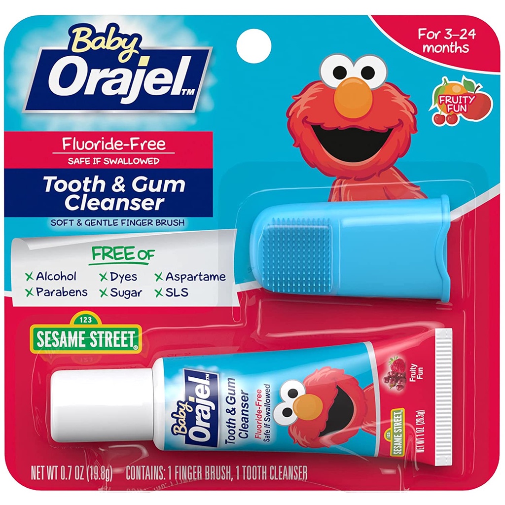 Baby Orajel Elmo Tooth & Gums Cleanser Fruity Fun Flavor with Soft ...