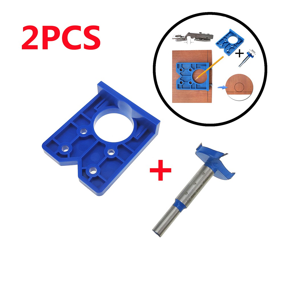 Drill Bits Set for Hinge with Concealed Hinge Boring Jig 2Pcs Wood