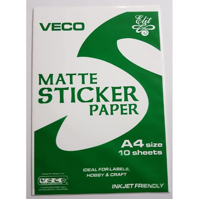 Veco matte STICKER PAPER ( 10 pcs/pack ) Shopee Philippines