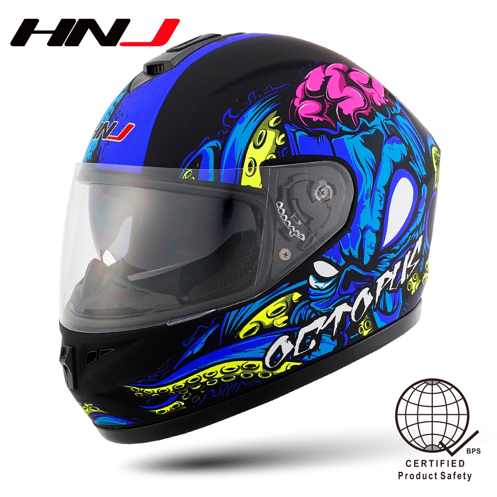 HNJ 988 Motorcycle Dual Visor Full Face Washable Helmet Foam L59-60 XL ...