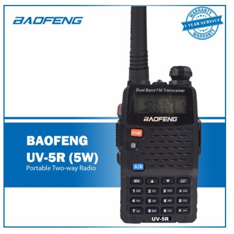 Baofeng UV-5R 2017 5 Watts Dual Band Two-Way Radio (Black) | Shopee ...