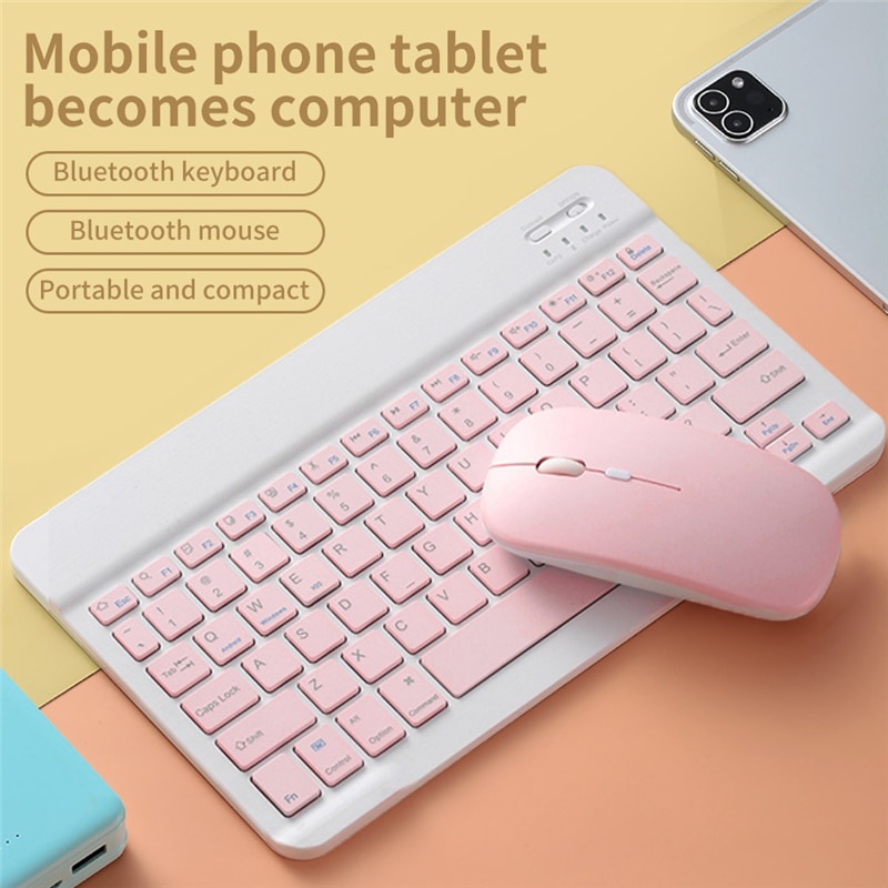 10 Inch Wireless Bluetooth Keyboard and Dual mode rechargeable