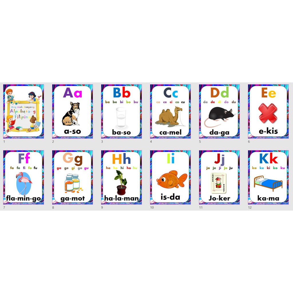 Modern Filipino Alphabet ABAKADA English Alphabet Flashcards Size A6 (1 ...