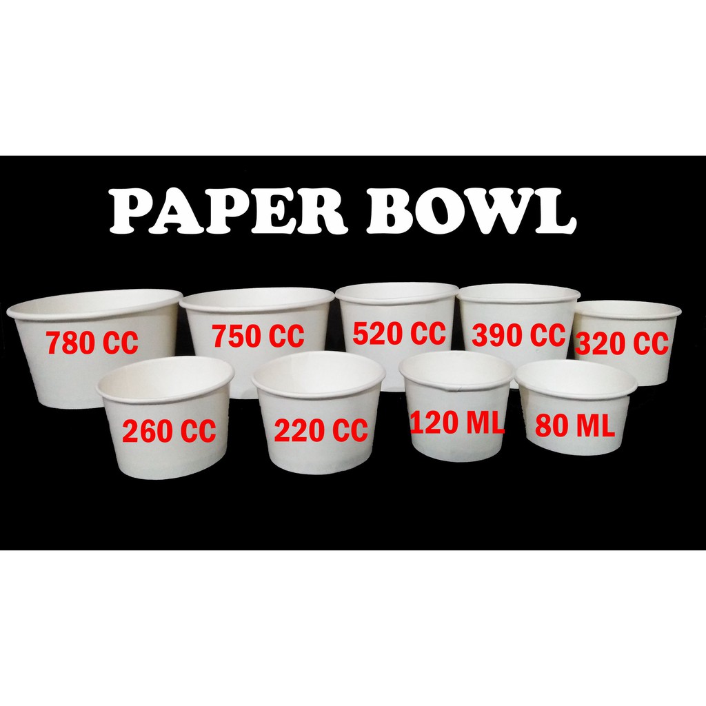 50pcs 260cc 390cc 5cc 750cc Paper Bowl With Lid Set For Food Takeaway Silog Meals Shopee Philippines