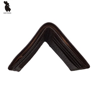 Gabo vdb3037 horizontal style elephant skin texture cowhide leather men's wallet in dark brown #3