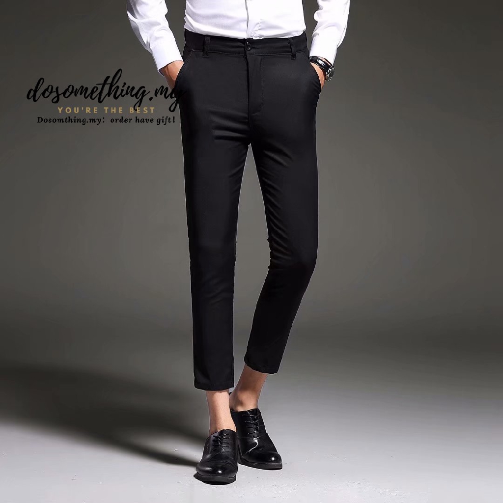 slim fit black slacks