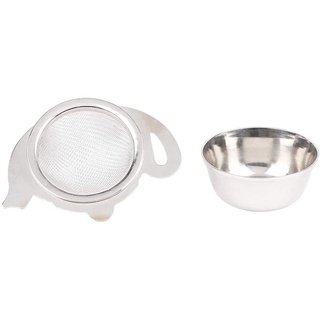 2Pcs Tea Strainer with Bottom Cup Double Handle Bulk Tea Spice Filter Reusable Tea Strainer Teapot Accessories #6