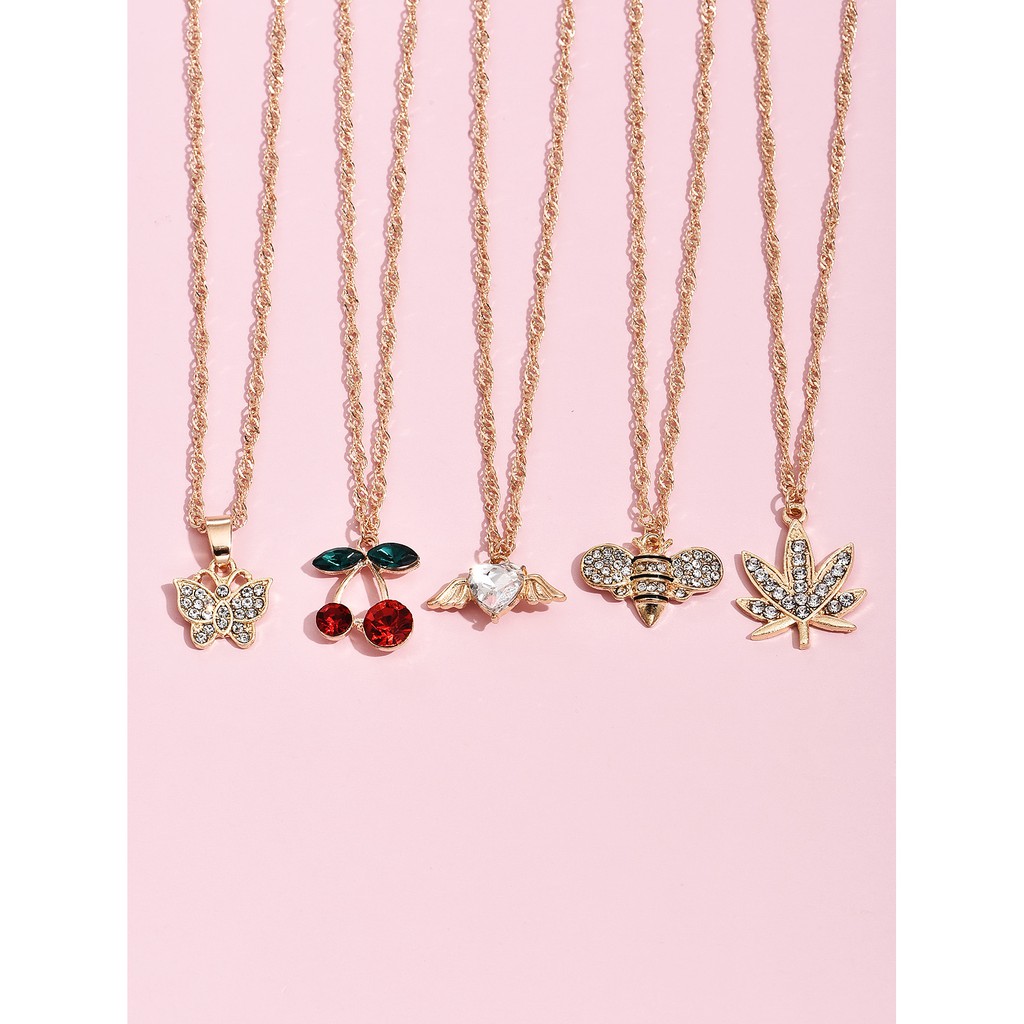 XUYU Cherry fruit Butterfly angel wings heart bee leaves ...