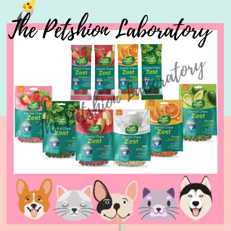 Happi Doggy Dental Chew Zest and Care Dental Treat Dog Treat for Dogs