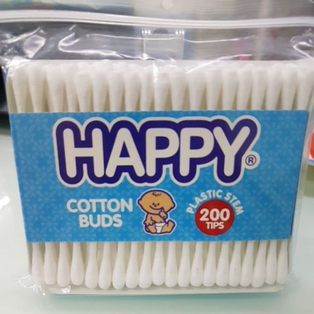 Happy cotton buds 200 tips per pack Shopee Philippines