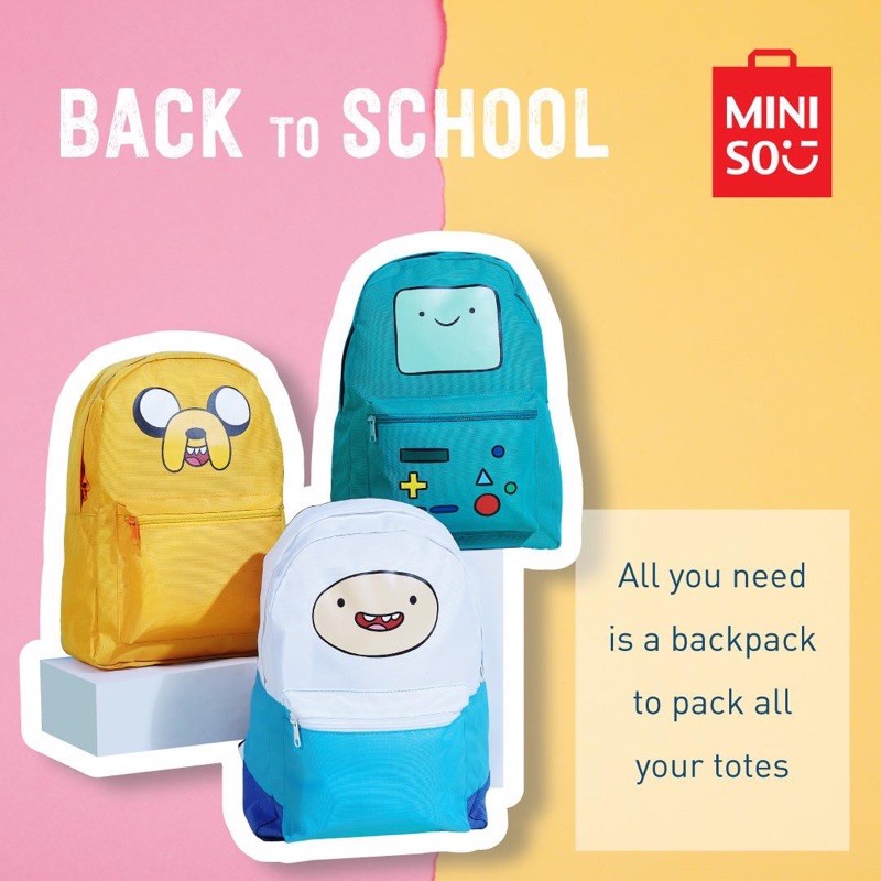 Adventure Time Finn Jake Bmo Bag Backpack Miniso Shopee Philippines