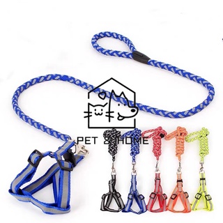 Pet Dog Reflective Adjustable Safe Lead Harness Pet back and chest traction rope leash