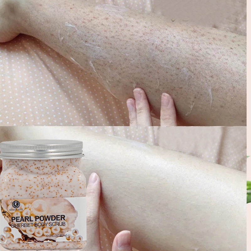 LUXU Sherbet Body Scrub Cream Whitening Butt Scrub Fruity Bath Salt Exfoliates Cream 350ML