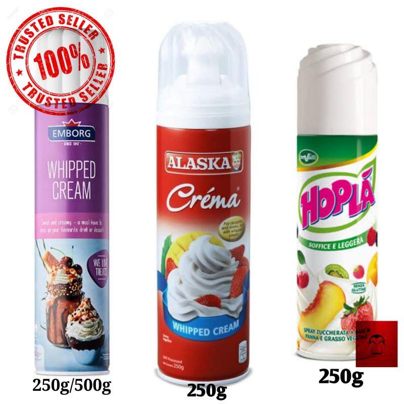Whipped Cream Spray 500g/250g [ALASKA][HOPLA] 250g Shopee