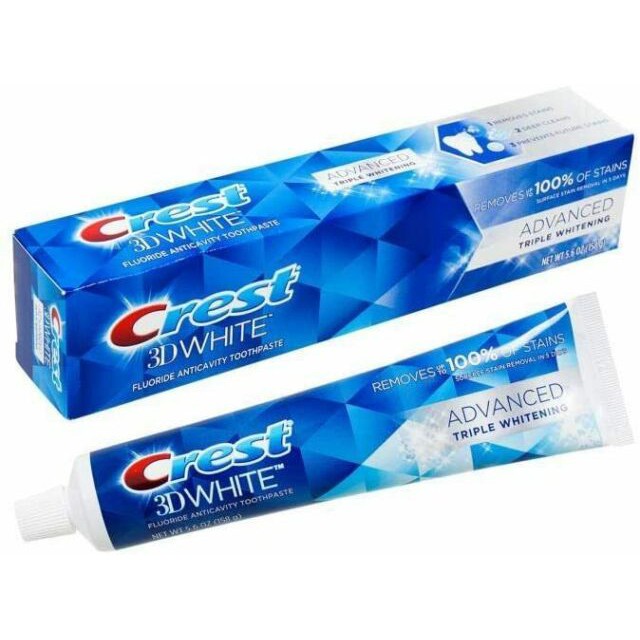 Crest 3D White Advanced Whitening Fluoride Anticavity Toothpaste 6 oz ...