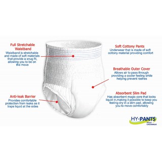 Hy-Pants Adult Underwear Medium 10's x 6 Packs | Shopee Philippines