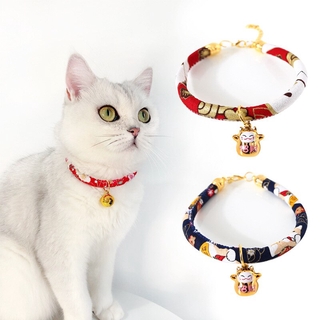 Japanese style adjustable pet cat dog collar necklace copper bell flower Shiba Inu Chihuahua lucky pitbull cat